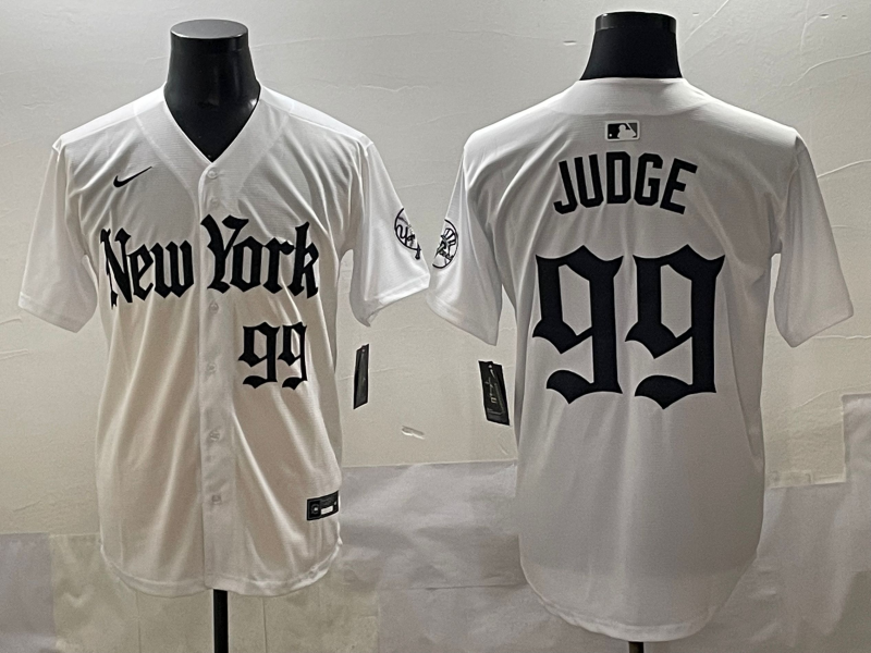 Men's New York Yankees Aaron Judge #99 White Team Jersey